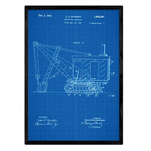 Poster con patente de Camión excavadora. Lámina con diseño de patente antigua-Artwork-Nacnic-Nacnic Estudio SL
