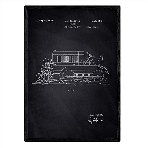 Poster con patente de Camion raspador. Lámina con diseño de patente antigua-Artwork-Nacnic-Nacnic Estudio SL
