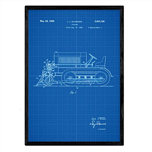 Poster con patente de Camion raspador. Lámina con diseño de patente antigua-Artwork-Nacnic-Nacnic Estudio SL