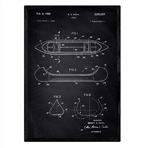 Poster con patente de Canoa 1. Lámina con diseño de patente antigua-Artwork-Nacnic-Nacnic Estudio SL