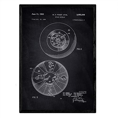 Poster con patente de Capsula espacial 2. Lámina con diseño de patente antigua-Artwork-Nacnic-Nacnic Estudio SL