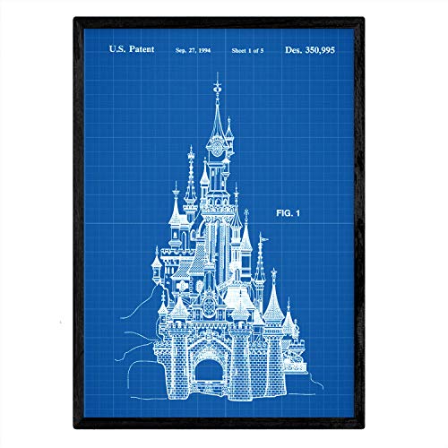Poster con patente de Castillo Disney. Lámina con diseño de patente antigua-Artwork-Nacnic-Nacnic Estudio SL
