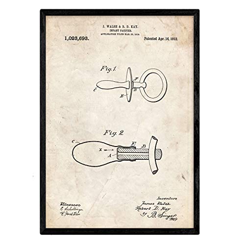 Poster con patente de Chupete 2. Lámina con diseño de patente antigua.-Artwork-Nacnic-Nacnic Estudio SL