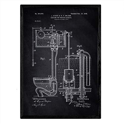 Poster con patente de Cisterna. Lámina con diseño de patente antigua-Artwork-Nacnic-Nacnic Estudio SL