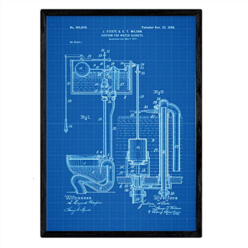Poster con patente de Cisterna. Lámina con diseño de patente antigua-Artwork-Nacnic-Nacnic Estudio SL