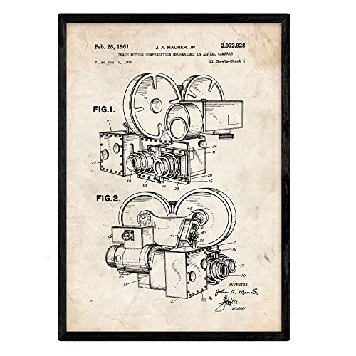 Poster con patente de Compensador de movimiento de la imagen. Lámina con diseño de patente antigua.-Artwork-Nacnic-Nacnic Estudio SL
