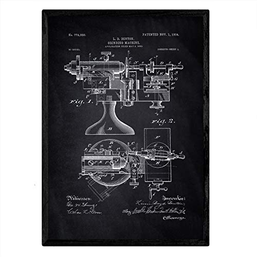 Poster con patente de Corta fiambres. Lámina con diseño de patente antigua-Artwork-Nacnic-Nacnic Estudio SL