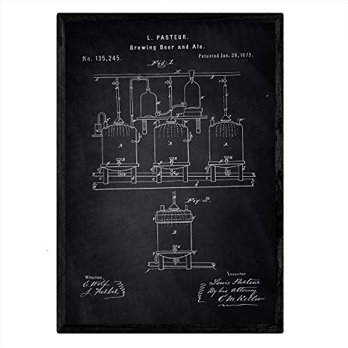 Poster con patente de Elaboración de cerveza. Lámina con diseño de patente antigua-Artwork-Nacnic-Nacnic Estudio SL