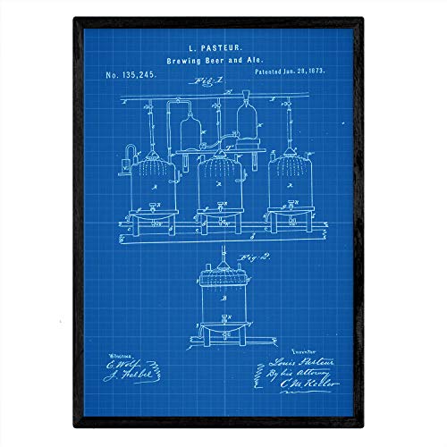 Poster con patente de Elaboración de cerveza. Lámina con diseño de patente antigua-Artwork-Nacnic-Nacnic Estudio SL