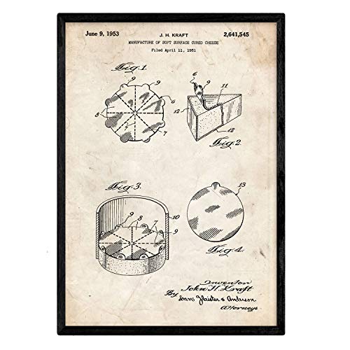 Poster con patente de Empaquetado de quesitos. Lámina con diseño de patente antigua.-Artwork-Nacnic-Nacnic Estudio SL