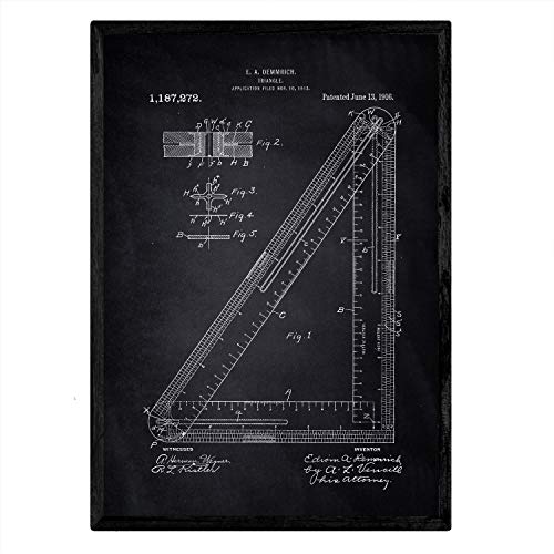 Poster con patente de Escuadra. Lámina con diseño de patente antigua-Artwork-Nacnic-Nacnic Estudio SL