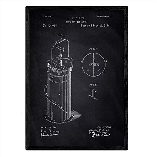 Poster con patente de Extintor 2. Lámina con diseño de patente antigua-Artwork-Nacnic-Nacnic Estudio SL