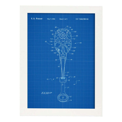 Poster con patente de fisurero escalada 2. Lámina con diseño de patente antigua-Artwork-Nacnic-A4-Marco Blanco-Nacnic Estudio SL