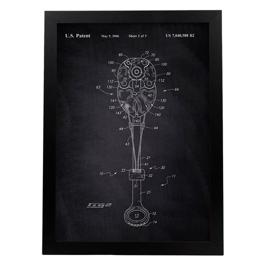 Poster con patente de Gri escalada 2. Lámina con diseño de patente antigua-Artwork-Nacnic-A4-Marco Negro-Nacnic Estudio SL