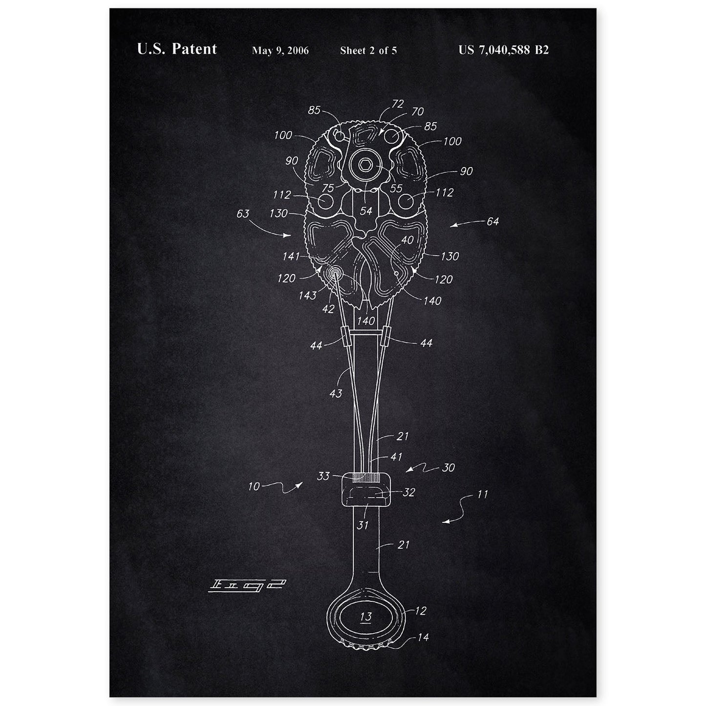 Poster con patente de Gri escalada 2. Lámina con diseño de patente antigua-Artwork-Nacnic-A4-Sin marco-Nacnic Estudio SL