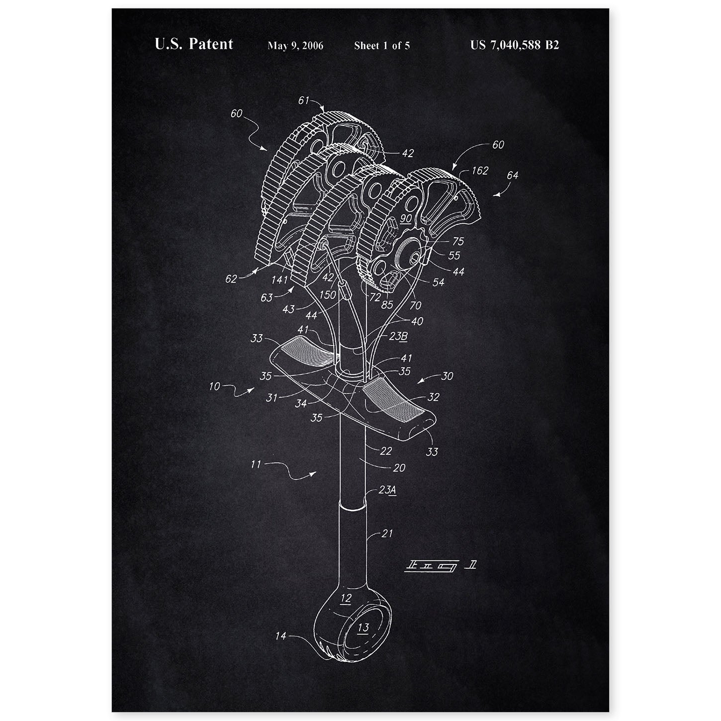 Poster con patente de Gri escalada. Lámina con diseño de patente antigua-Artwork-Nacnic-A4-Sin marco-Nacnic Estudio SL