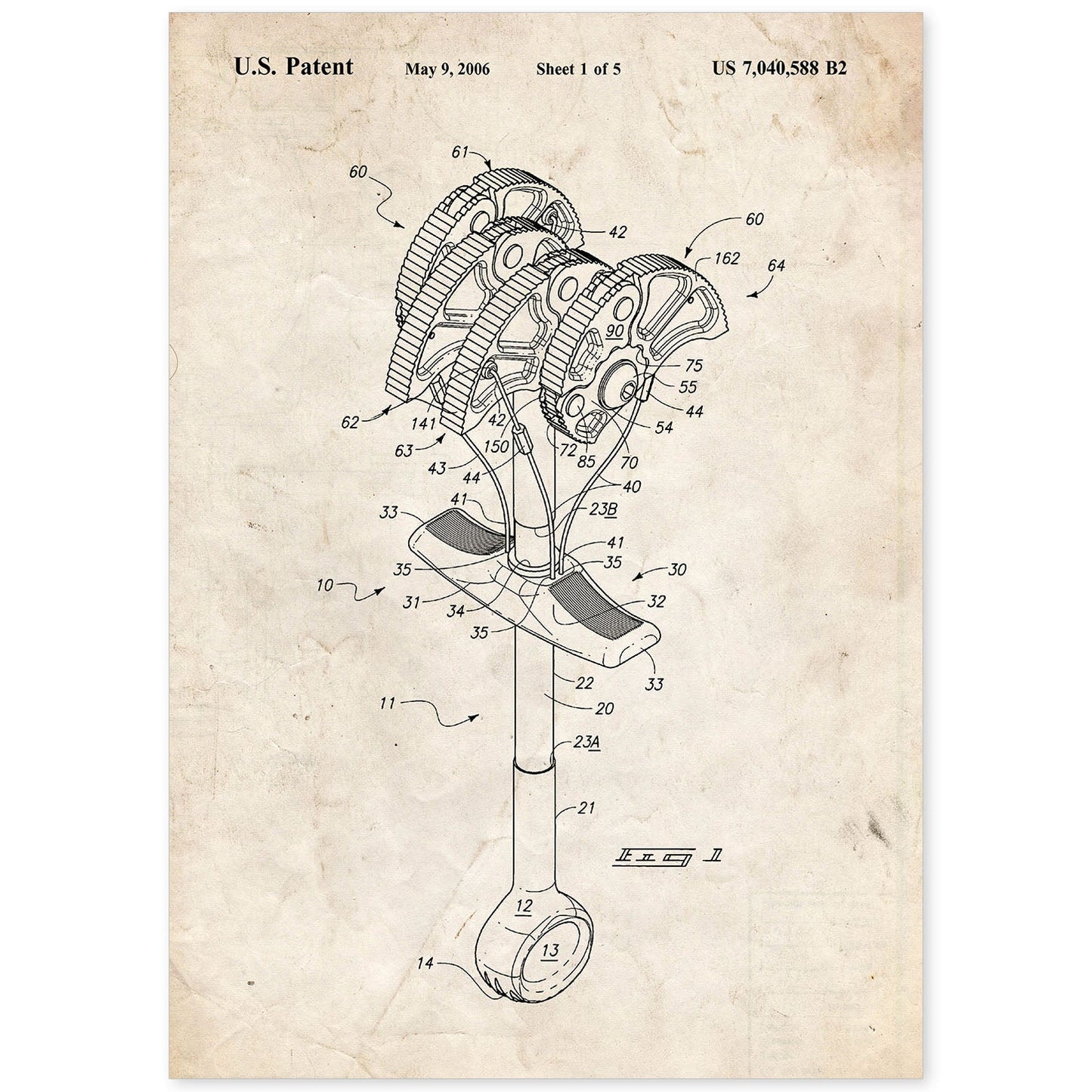 Poster con patente de Gri escalada. Lámina con diseño de patente antigua.-Artwork-Nacnic-A4-Sin marco-Nacnic Estudio SL