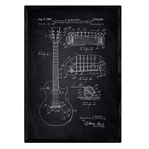 Poster con patente de Guitarra. Lámina con diseño de patente antigua-Artwork-Nacnic-Nacnic Estudio SL