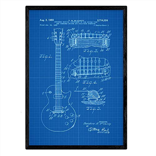 Poster con patente de Guitarra. Lámina con diseño de patente antigua-Artwork-Nacnic-Nacnic Estudio SL