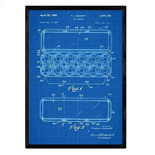 Poster con patente de Huevera. Lámina con diseño de patente antigua-Artwork-Nacnic-Nacnic Estudio SL
