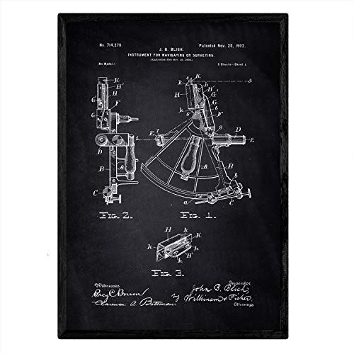 Poster con patente de Instrumento de navegacion 1. Lámina con diseño de patente antigua-Artwork-Nacnic-Nacnic Estudio SL