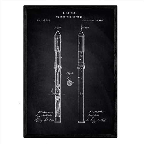 Poster con patente de Jeringuilla. Lámina con diseño de patente antigua-Artwork-Nacnic-Nacnic Estudio SL