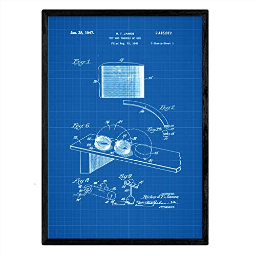 Poster con patente de Juguete de muelle 2. Lámina con diseño de patente antigua-Artwork-Nacnic-Nacnic Estudio SL