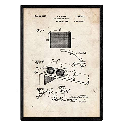 Poster con patente de Juguete de muelle 2. Lámina con diseño de patente antigua.-Artwork-Nacnic-Nacnic Estudio SL