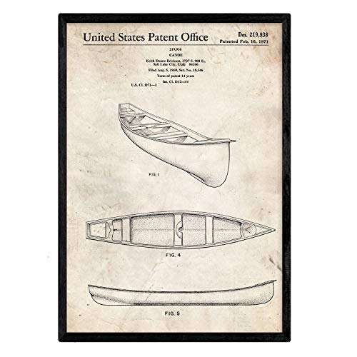 Poster con patente de Kayak 1. Lámina con diseño de patente antigua.-Artwork-Nacnic-Nacnic Estudio SL