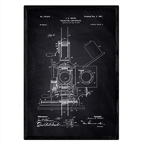 Poster con patente de Kinetoscopio 2. Lámina con diseño de patente antigua-Artwork-Nacnic-Nacnic Estudio SL