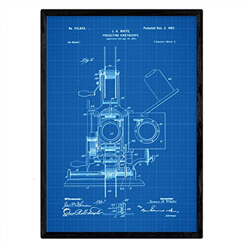 Poster con patente de Kinetoscopio 2. Lámina con diseño de patente antigua-Artwork-Nacnic-Nacnic Estudio SL