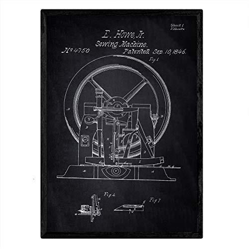 Poster con patente de Maquina de coser 2. Lámina con diseño de patente antigua-Artwork-Nacnic-Nacnic Estudio SL