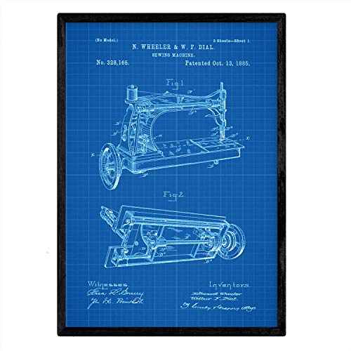 Poster con patente de Maquina de coser. Lámina con diseño de patente antigua-Artwork-Nacnic-Nacnic Estudio SL