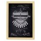 Poster con patente de Maquina de escribir. Lámina con diseño de patente antigua-Artwork-Nacnic-A4-Marco Madera clara-Nacnic Estudio SL