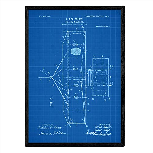 Poster con patente de Maquina voladora 2. Lámina con diseño de patente antigua-Artwork-Nacnic-Nacnic Estudio SL