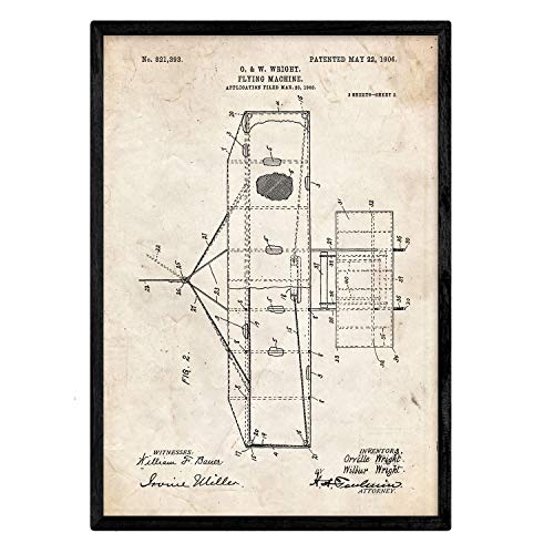 Poster con patente de Maquina voladora 2. Lámina con diseño de patente antigua.-Artwork-Nacnic-Nacnic Estudio SL