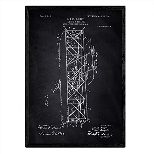 Poster con patente de Maquina voladora 4. Lámina con diseño de patente antigua-Artwork-Nacnic-Nacnic Estudio SL