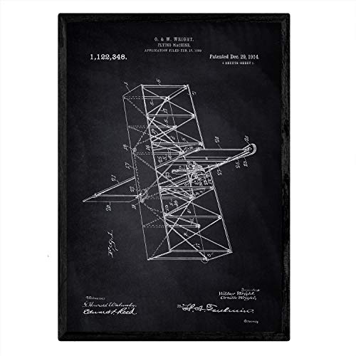 Poster con patente de Maquina voladora. Lámina con diseño de patente antigua-Artwork-Nacnic-Nacnic Estudio SL