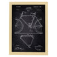 Poster con patente de Marco de bicicleta. Lámina con diseño de patente antigua-Artwork-Nacnic-A3-Marco Madera clara-Nacnic Estudio SL