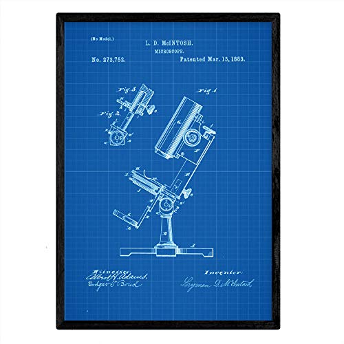 Poster con patente de Microscopio. Lámina con diseño de patente antigua-Artwork-Nacnic-Nacnic Estudio SL