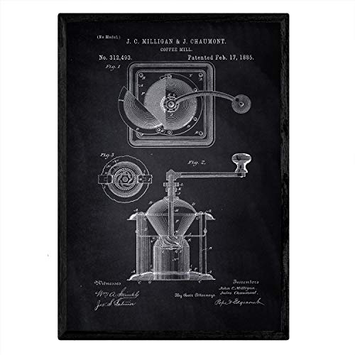 Poster con patente de Molinillo de café. Lámina con diseño de patente antigua-Artwork-Nacnic-Nacnic Estudio SL