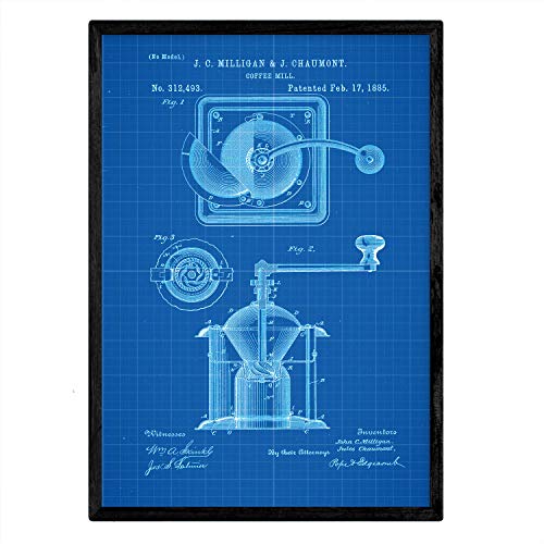 Poster con patente de Molinillo de café. Lámina con diseño de patente antigua-Artwork-Nacnic-Nacnic Estudio SL