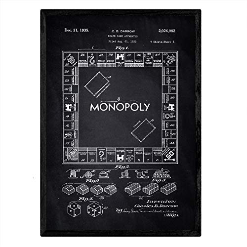 Poster con patente de Monopoly. Lámina con diseño de patente antigua-Artwork-Nacnic-Nacnic Estudio SL