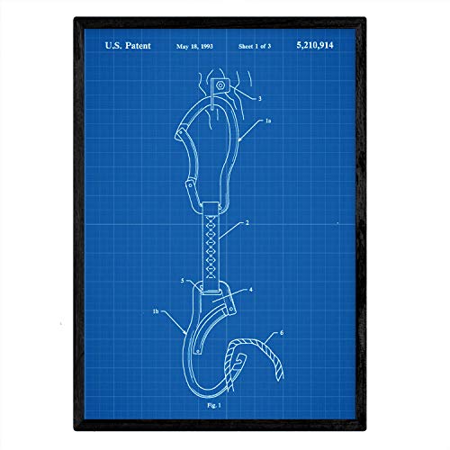 Poster con patente de Mosqueton escalada. Lámina con diseño de patente antigua-Artwork-Nacnic-Nacnic Estudio SL
