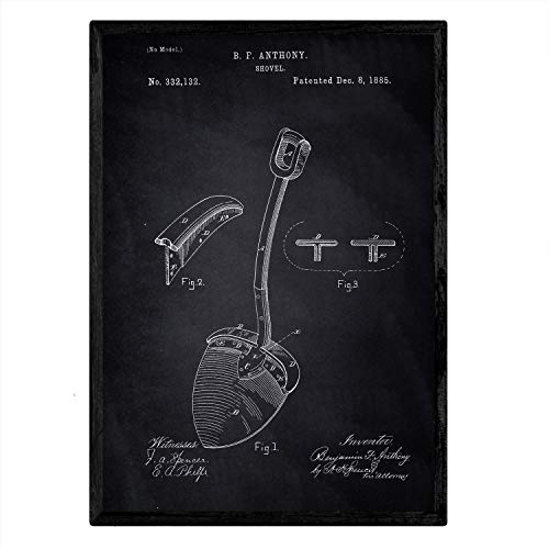 Poster con patente de Pala. Lámina con diseño de patente antigua-Artwork-Nacnic-Nacnic Estudio SL