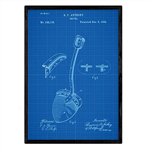 Poster con patente de Pala. Lámina con diseño de patente antigua-Artwork-Nacnic-Nacnic Estudio SL