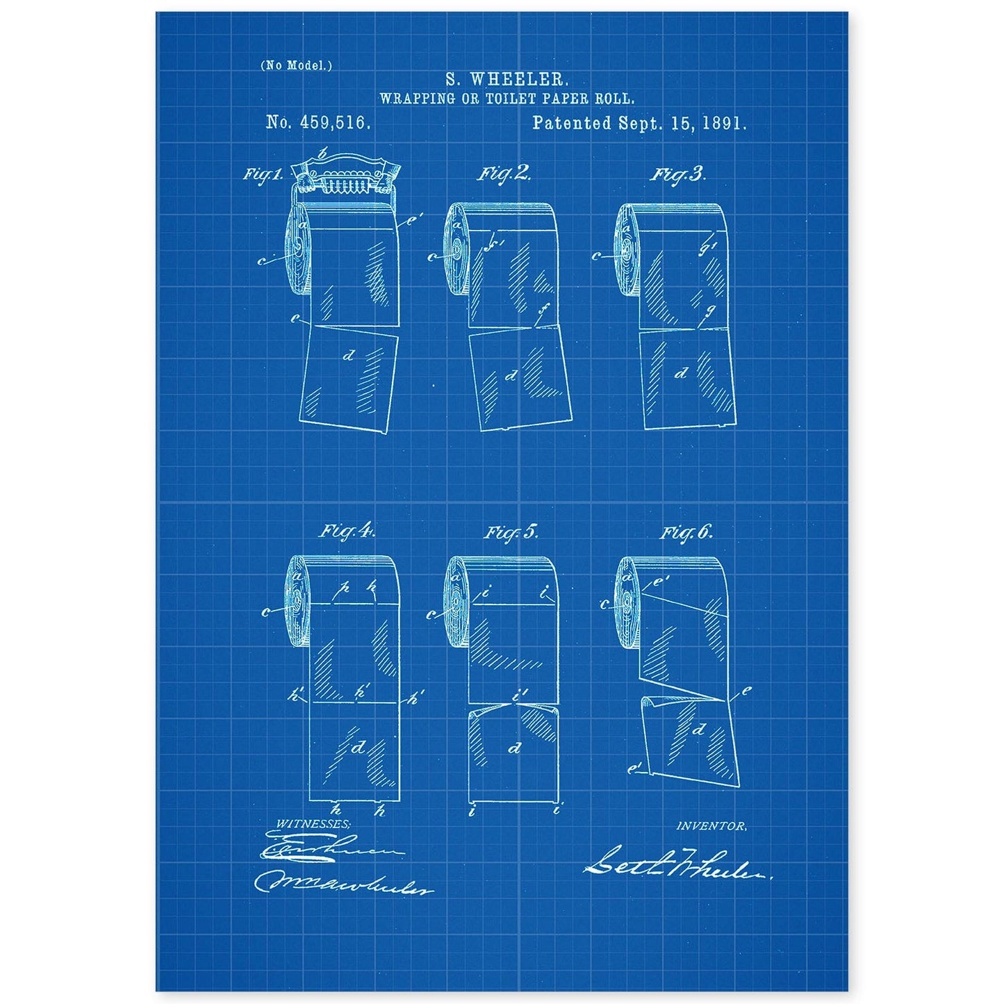 Poster con patente de Papel higienico 2. Lámina con diseño de patente antigua-Artwork-Nacnic-A4-Sin marco-Nacnic Estudio SL