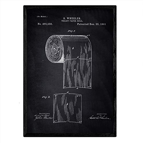 Poster con patente de Papel higienico. Lámina con diseño de patente antigua-Artwork-Nacnic-Nacnic Estudio SL