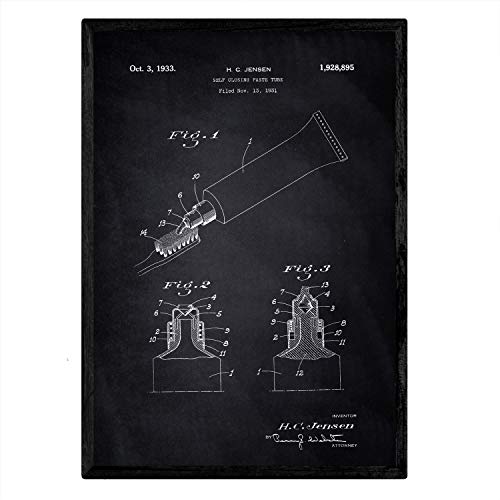 Poster con patente de Pasta de dientes. Lámina con diseño de patente antigua-Artwork-Nacnic-Nacnic Estudio SL