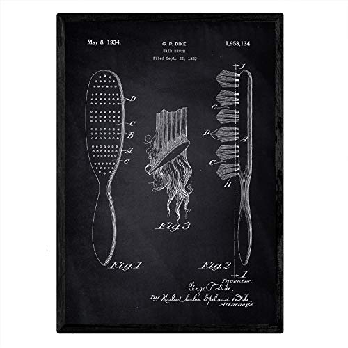 Poster con patente de Peine. Lámina con diseño de patente antigua-Artwork-Nacnic-Nacnic Estudio SL